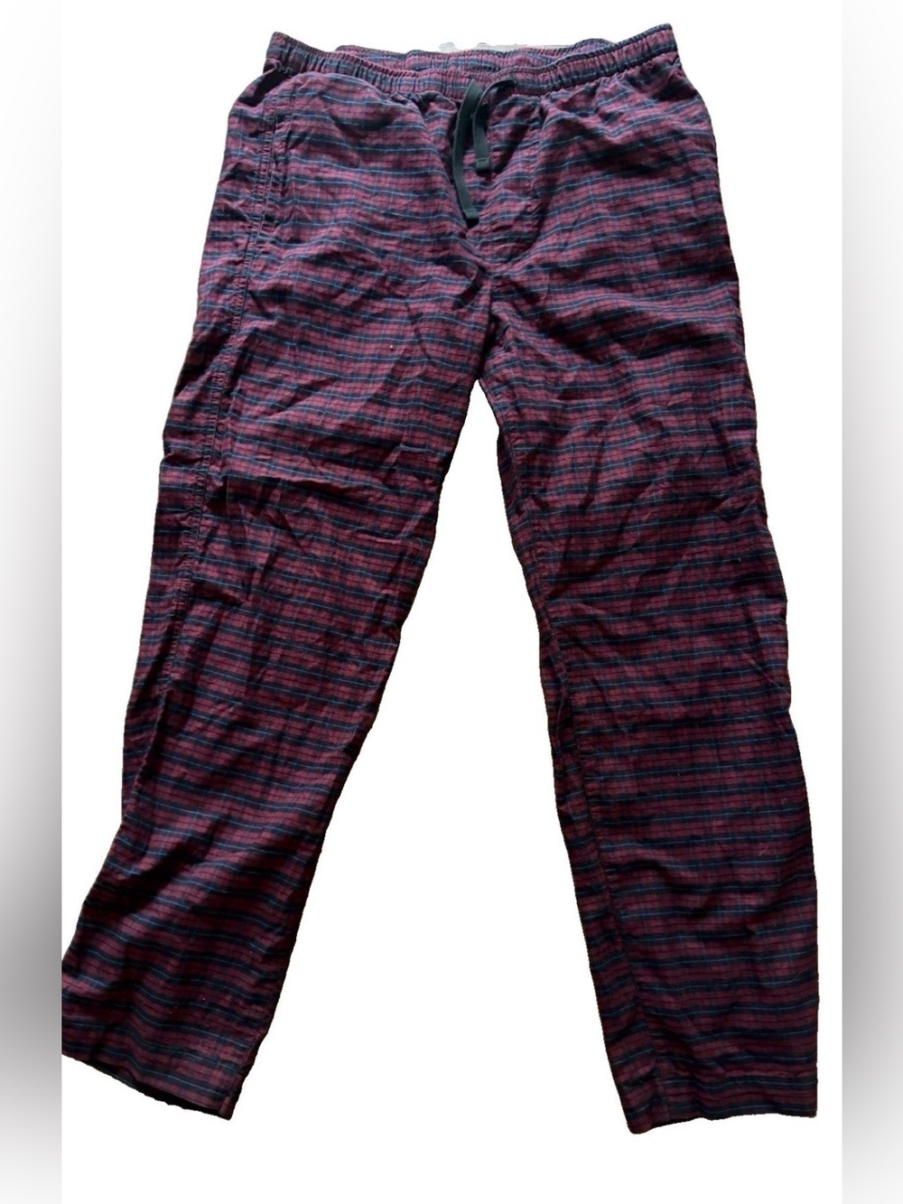 Gap Pajama Pants Mens L Blue Red Plaid Pull On 100% Cotton Sleep Loungewear